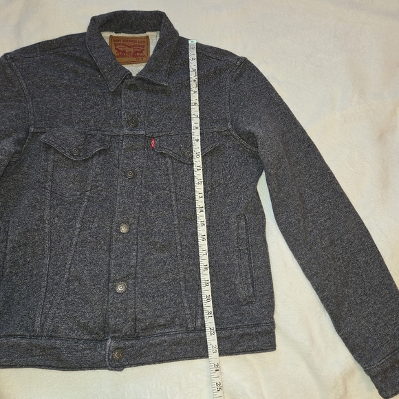 Levi's Trucker Jacket Dark Gray French Terry Men's Medium - Picture 10 of 13